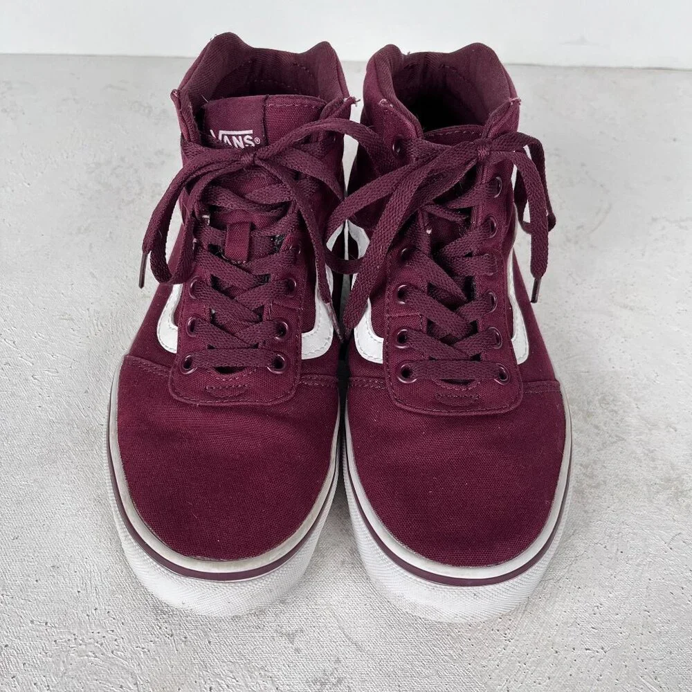 Vans Old Skool Sk8 Womens Canvas Marron White Sneakers Sz 7.5 - Picture 9 of 9